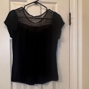 Elegant Black Sheer Women's Top